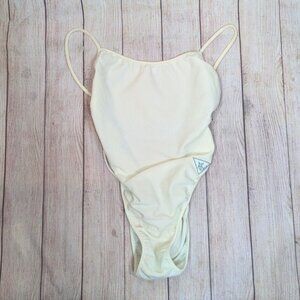 S.O.S. Bikini Women's White One Piece Made In Brazil Open Back High Cut Size XS